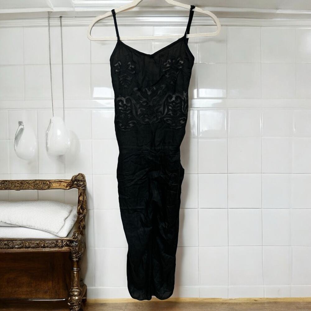 NUON Black Cotton Lace Jumpsuit Boutique Size Small
